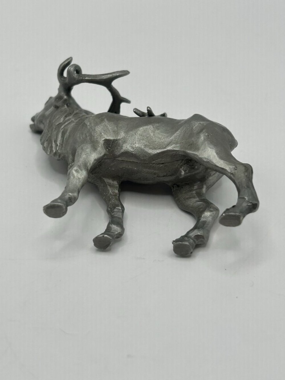Vintage Pewter Elk Deer Buck Figurine Wildlife Cabin Lodge Decor Collectible - Picture 5 of 16